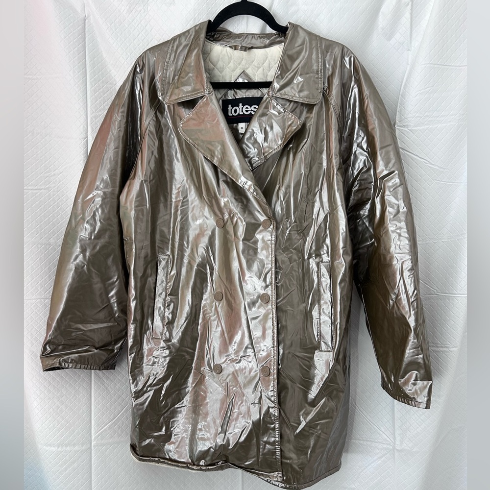 Totes Metallic Gold Trench Coat